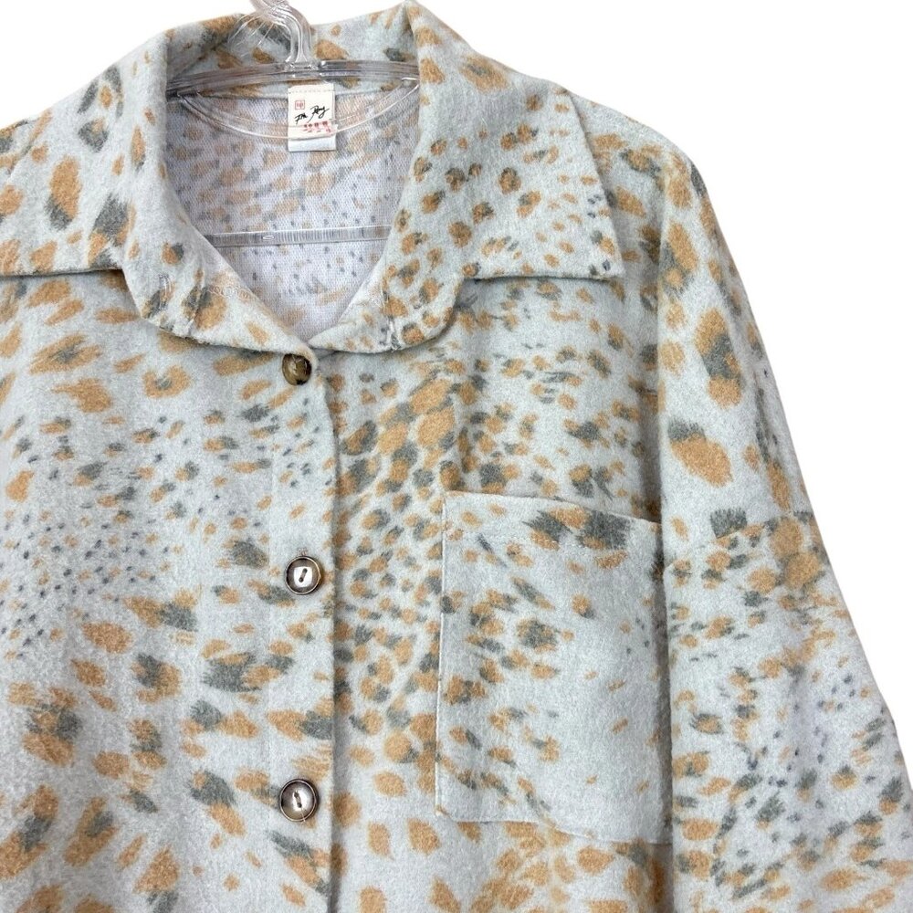 7th Roy Abstract Leopard Dot Print Buttoned Top S… - image 3